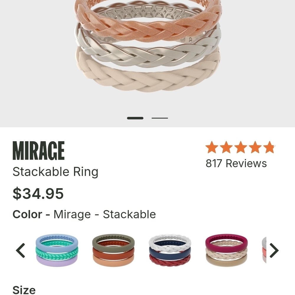 Mirage Women's Braided Ring Set - Tan, Copper, Gold